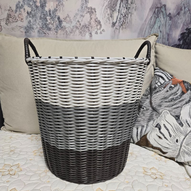 Ekstra-veliki koš za prljavu odjeću, koš od plastičnog ratana, pleteni koš za rublje i igračke