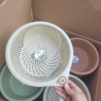 Okrugla plastična korpa za odvodnjavanje voća i povrća, čvrsta, višenamjenska kuhinjska cediljka