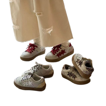 Dječje tenisice s leopard uzorkom, kristalne zvjezdice i Velcro zatvarač, mekana potplata