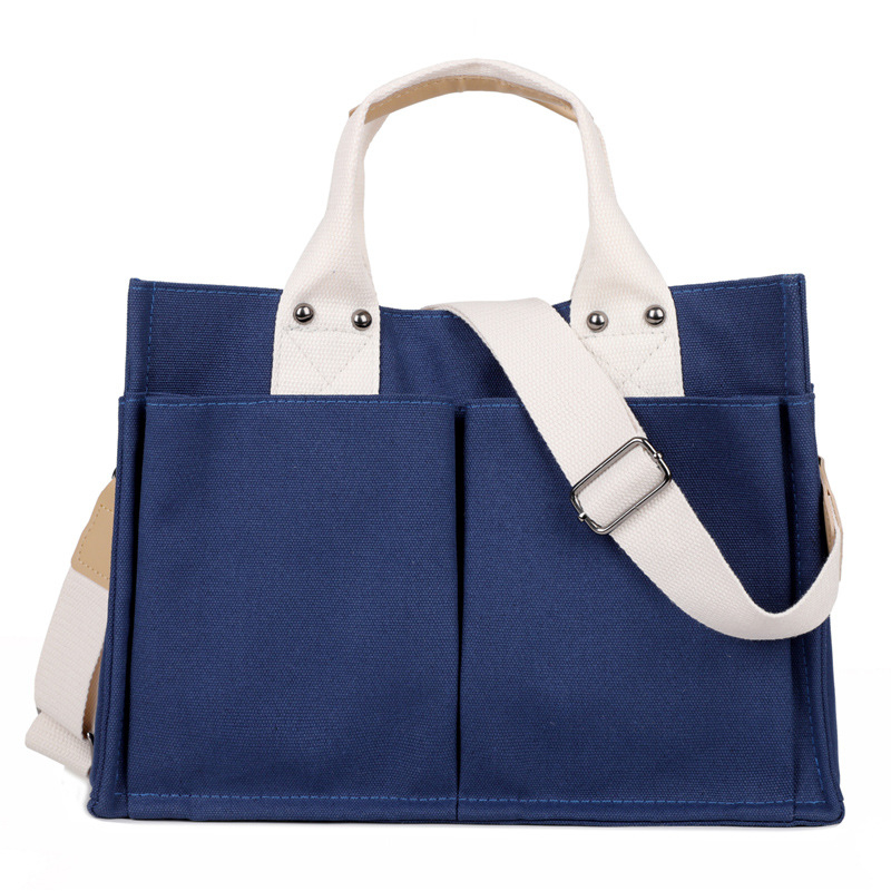 Ženska platnena torba, novi korejski stil, minimalistički dizajn, torba preko ramena s više pretinaca