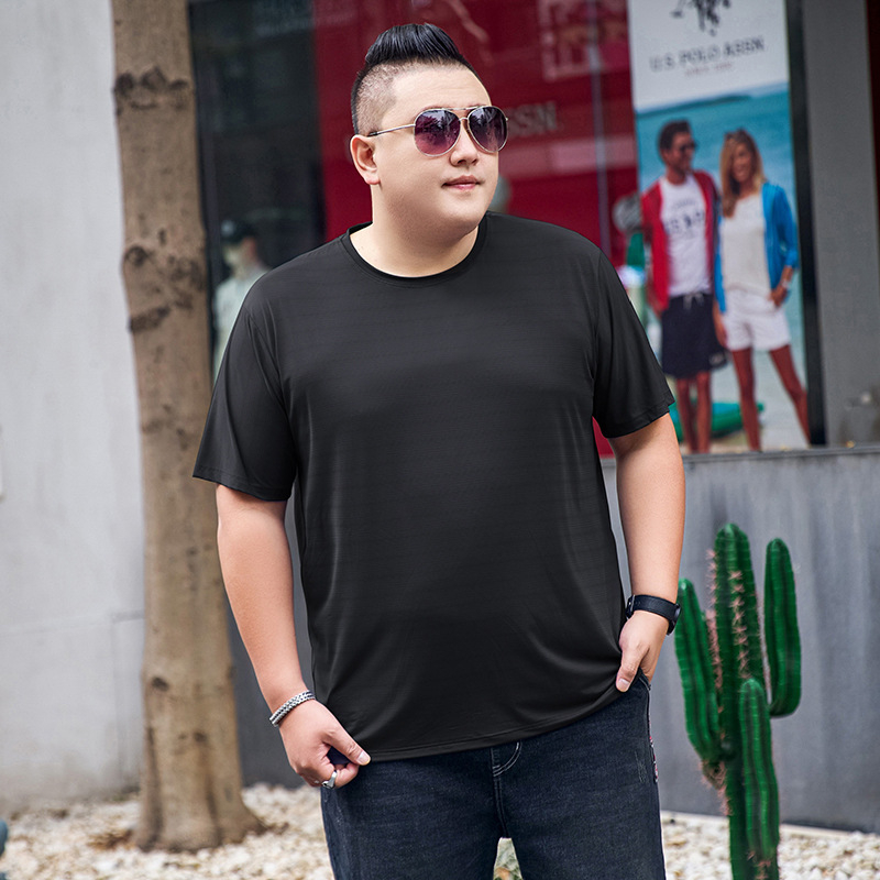 Férfi rövid ujjú T-shirt jég-selyem anyagból, gyorsan száradó, légáteresztő, vékony, laza szabású