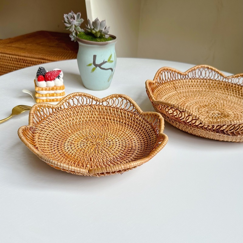 Košara od ratana za voće i kruh, kreativan vintage dizajn dnevnog boravka, pohrana slatkiša i deserata