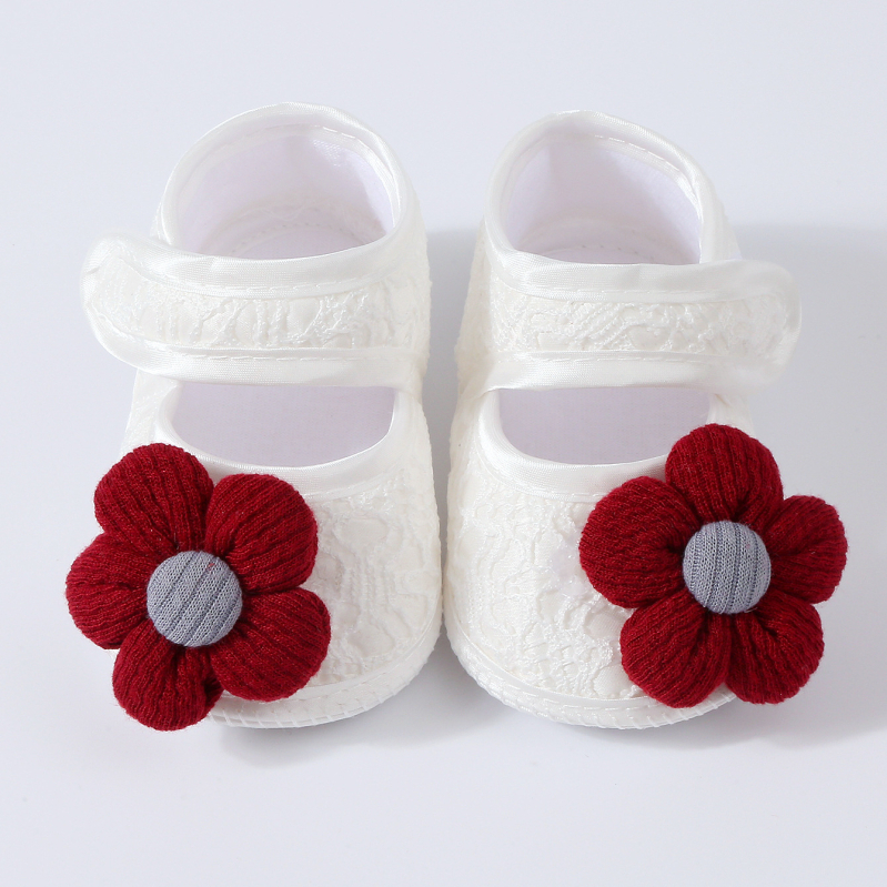 Set tenisica za prve korake s cvjetnim uzorkom i gumicom za kosu, jacquard prugaste bebe tenisice, blok boja, protuklizne, 0-12 mjeseci