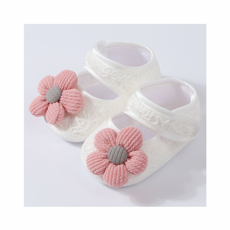 Set tenisica za prve korake s cvjetnim uzorkom i gumicom za kosu, jacquard prugaste bebe tenisice, blok boja, protuklizne, 0-12 mjeseci