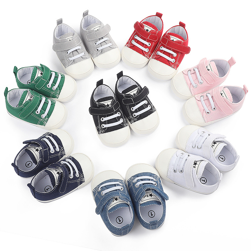 Platnene tenisice za bebe i malu djecu, s gumom, u boji bombona, s Velcro zatvaranjem