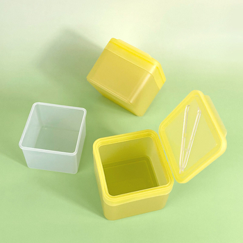 Cutie pătrată din plastic cu capac pentru dischete demachiante – compartiment interior, recipient PP pentru depozitare
