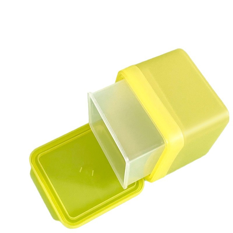 Cutie pătrată din plastic cu capac pentru dischete demachiante – compartiment interior, recipient PP pentru depozitare