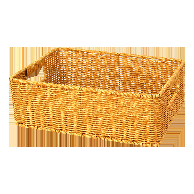 Košarica za skladištenje s efektom ratana za stol za kavu i dnevni boravak, organizator ladice TV ormarića, skladište za grickalice i kozmetiku