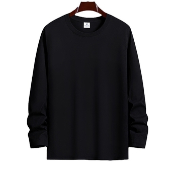 Ανδρικό μακρυμάνικο T‑shirt, χαλαρή γραμμή, στρογγυλή λαιμόκοψη, μονόχρωμο, βασικό ένδυμα για άνοιξη και φθινόπωρο