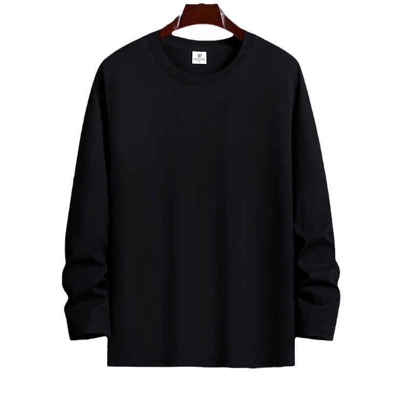 Ανδρικό μακρυμάνικο T‑shirt, χαλαρή γραμμή, στρογγυλή λαιμόκοψη, μονόχρωμο, βασικό ένδυμα για άνοιξη και φθινόπωρο