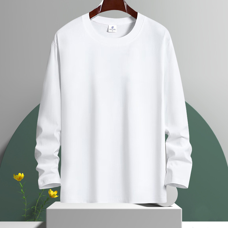 Ανδρικό μακρυμάνικο T‑shirt, χαλαρή γραμμή, στρογγυλή λαιμόκοψη, μονόχρωμο, βασικό ένδυμα για άνοιξη και φθινόπωρο
