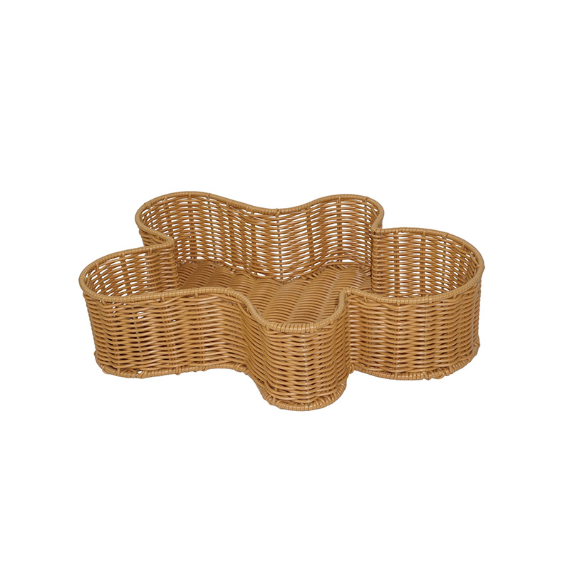 Ručno izrađeni veliki stolni koš za skladištenje, pleteni u stilu ratana, s motivom Gingerbread Man, prilagodljivi plastični pleteni koš