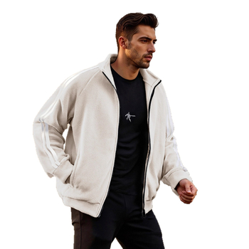 Muška fleece jakna sa zipom, dugi rukavi, ležeran vanjski stil