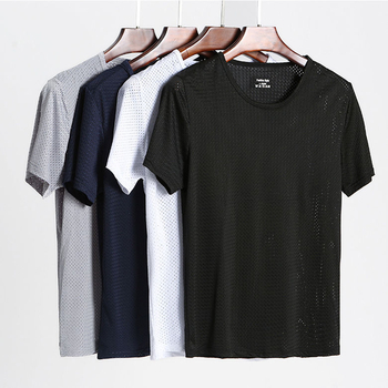 Muški T-shirt od Ice Silk mrežaste tkanine, kratki rukavi, brzo sušenje, širok kroj, sportska baza
