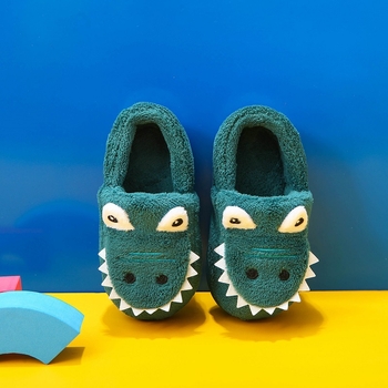 Παιδικές παντόφλες από φλίς με κάλυμμα φτέρνας, χειμερινά εσωτερικά παπούτσια για αγόρια και κορίτσια, παντόφλες με αντιολισθητική σόλα σε σχέδιο καρτούν