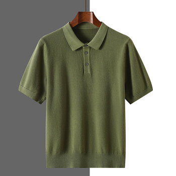 Muška polo majica s kratkim rukavima, ljeto, labav kroj, pleteni materijal, jednobojna, poslovni casual