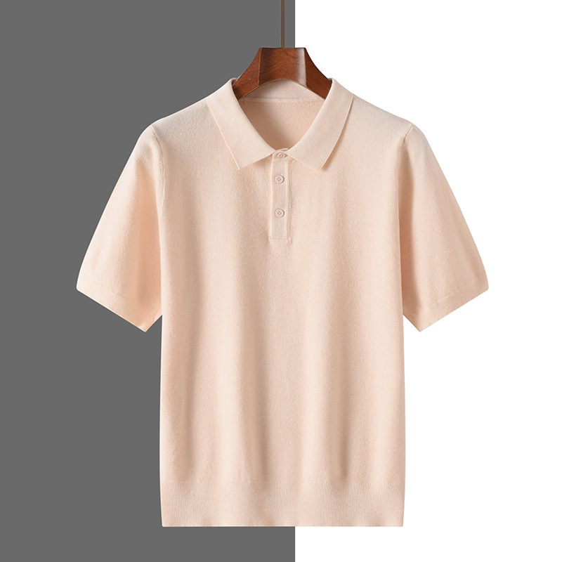 Muška polo majica s kratkim rukavima, ljeto, labav kroj, pleteni materijal, jednobojna, poslovni casual