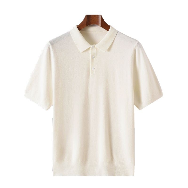 Muška polo majica s kratkim rukavima, ljeto, labav kroj, pleteni materijal, jednobojna, poslovni casual