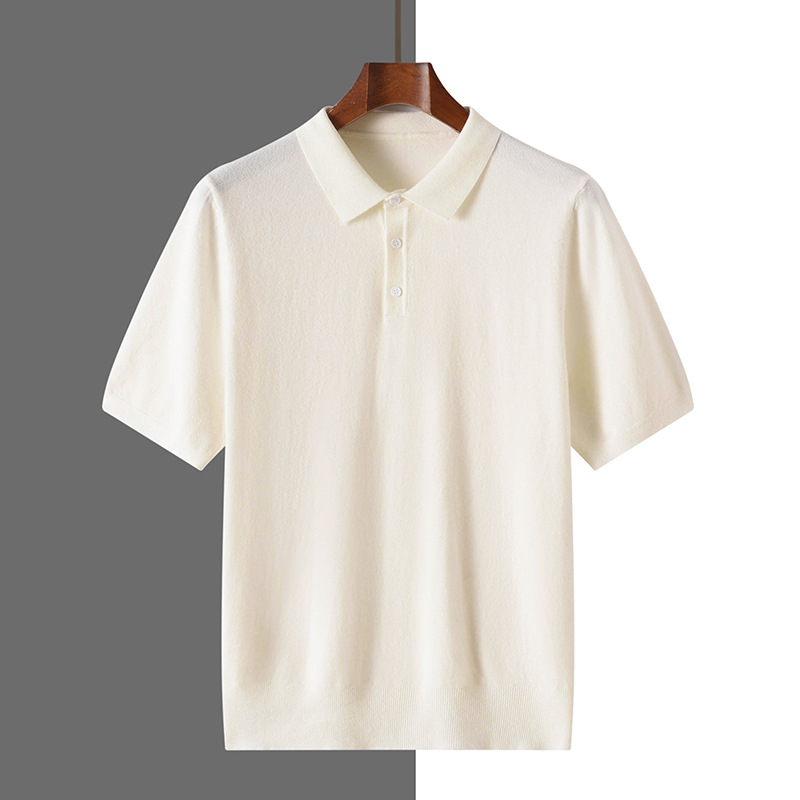 Muška polo majica s kratkim rukavima, ljeto, labav kroj, pleteni materijal, jednobojna, poslovni casual