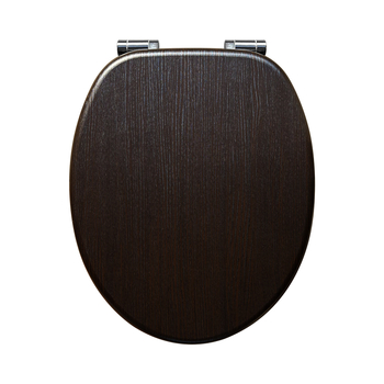 WC veko z MDF dosky s pomalým zatváraním, európsky štandard, odolný voči vlhkosti, model A416 čierny teak