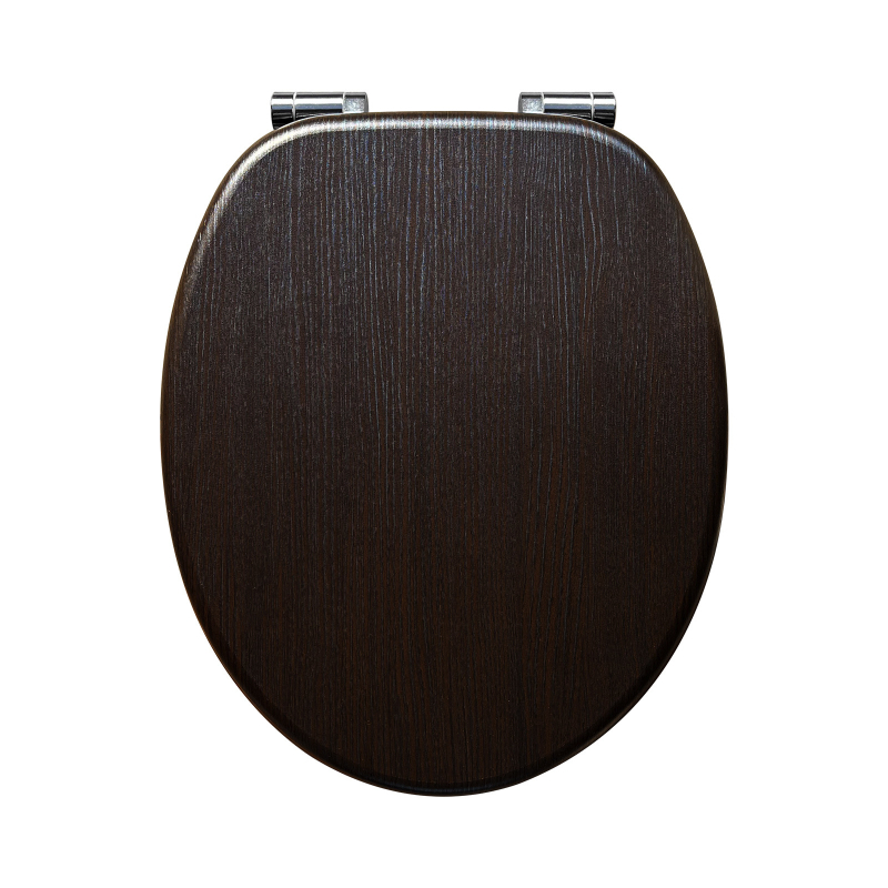 WC veko z MDF dosky s pomalým zatváraním, európsky štandard, odolný voči vlhkosti, model A416 čierny teak