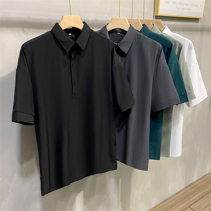 Muška ljetna polo majica kratkih rukava, ležernog kroja, jednobojna, japanski stil