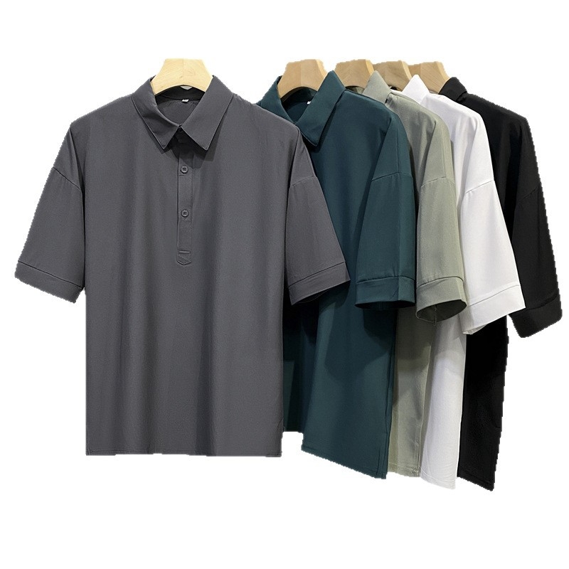 Muška ljetna polo majica kratkih rukava, ležernog kroja, jednobojna, japanski stil