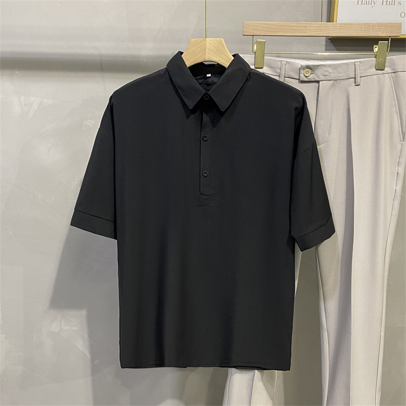 Muška ljetna polo majica kratkih rukava, ležernog kroja, jednobojna, japanski stil