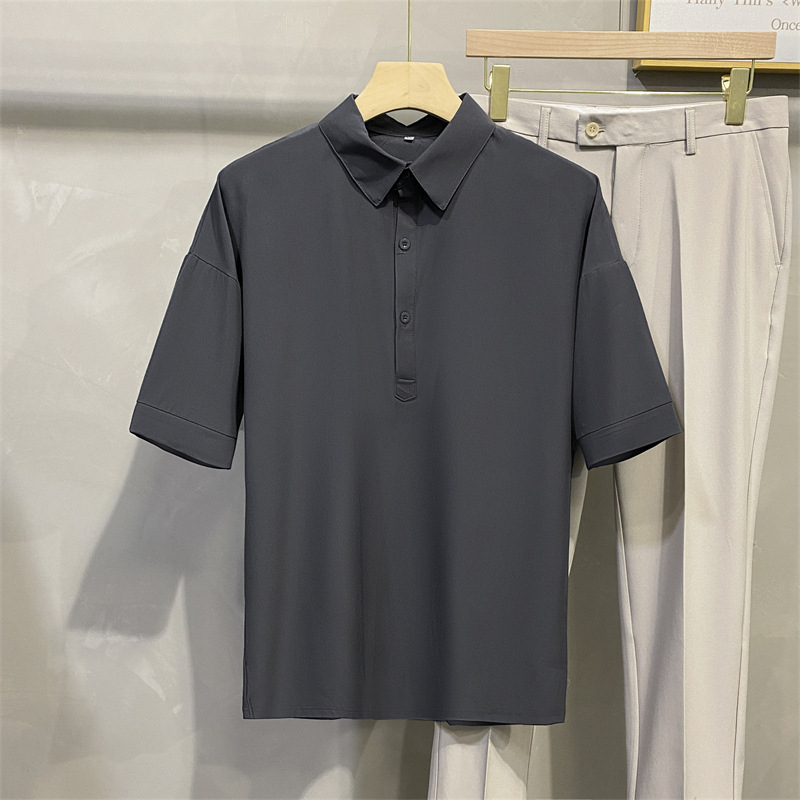 Muška ljetna polo majica kratkih rukava, ležernog kroja, jednobojna, japanski stil