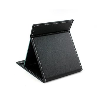 Összecsukható sminktükör PU bőrfelülettel, hordozható asztali kozmetikai tükör, méretek 15,5 x 20,5 cm