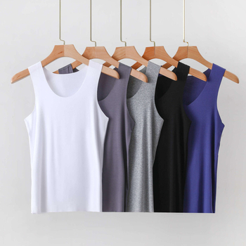 Ανδρικό τοπάκι από Modal, ice silk, χωρίς ραφές, χωρίς μανίκια, βασικό στρώμα για καλοκαίρι και άσκηση