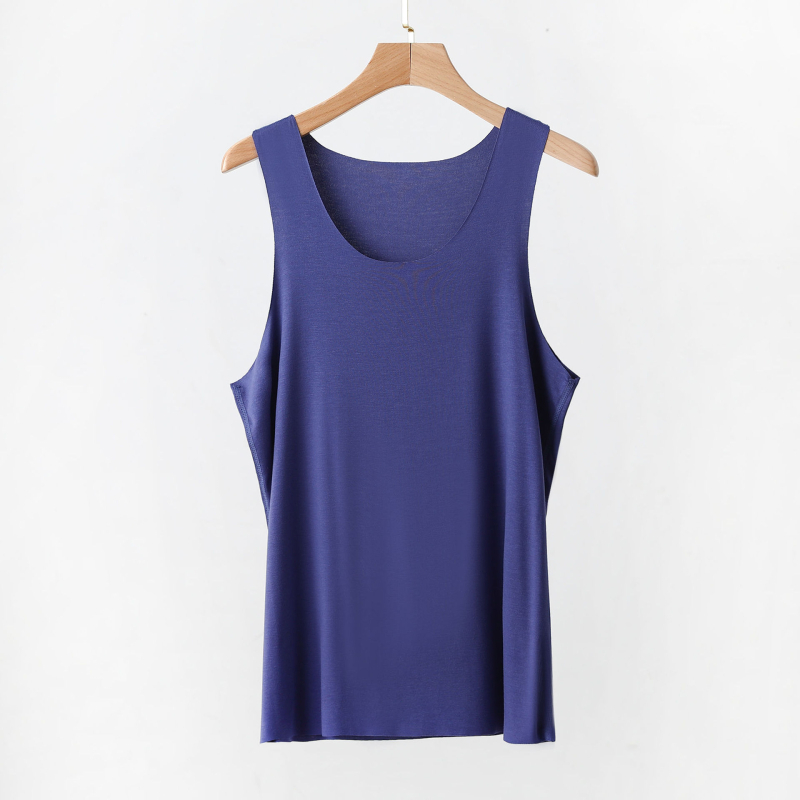 Ανδρικό τοπάκι από Modal, ice silk, χωρίς ραφές, χωρίς μανίκια, βασικό στρώμα για καλοκαίρι και άσκηση