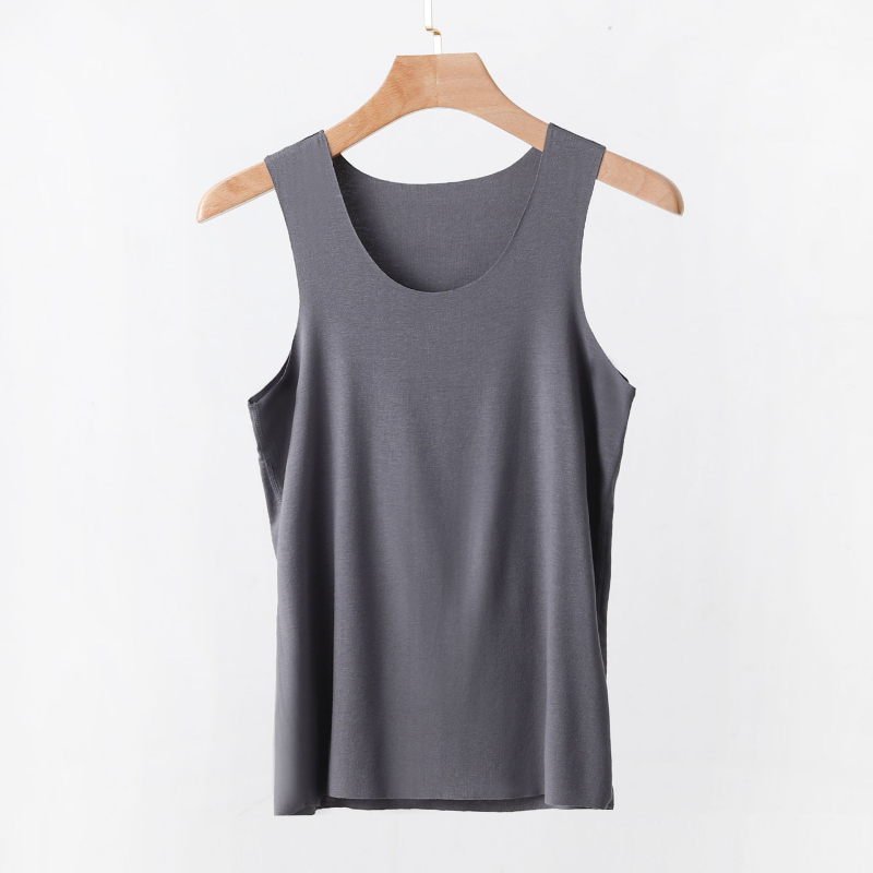 Ανδρικό τοπάκι από Modal, ice silk, χωρίς ραφές, χωρίς μανίκια, βασικό στρώμα για καλοκαίρι και άσκηση
