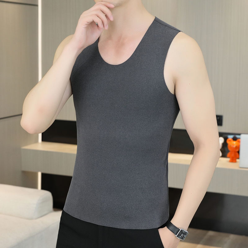 Muška zimska vest s fleece podlogom, uski kroj, bezšivna