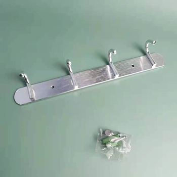 Vešalica za kapute od aluminijske legure, na vrata, red kuka i polica za ručnike za spavaću sobu i kupaonicu