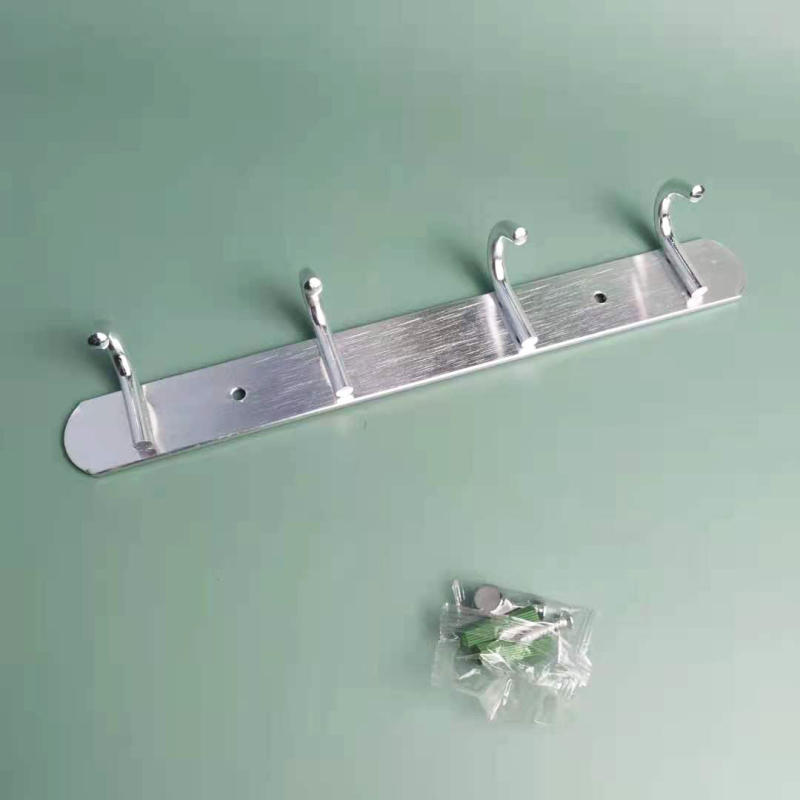 Vešalica za kapute od aluminijske legure, na vrata, red kuka i polica za ručnike za spavaću sobu i kupaonicu