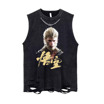 Muška pamučna bezrukavna majica, oprana vintage, ljetni američki streetwear, opušten kroj