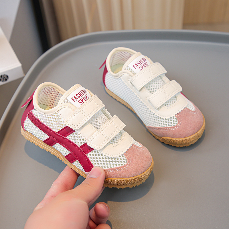 Dječje Forrest Gump tenisice s Velcro kopčanjem, gornji dio od mikrovlaknaste kože, casual sportske, mekana potplat, prugasti uzorak, za djecu 12–36 mjeseci