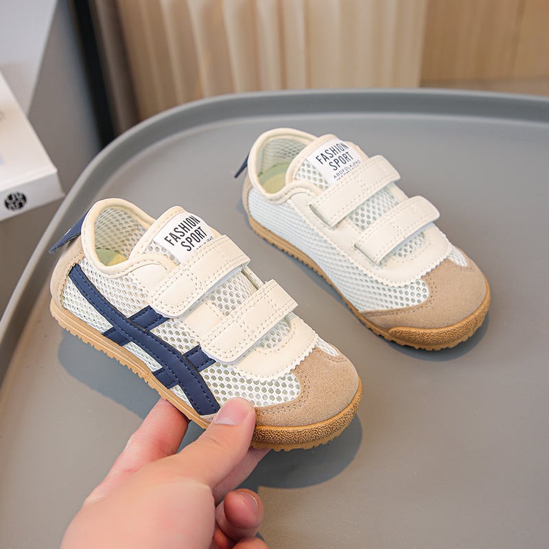 Dječje Forrest Gump tenisice s Velcro kopčanjem, gornji dio od mikrovlaknaste kože, casual sportske, mekana potplat, prugasti uzorak, za djecu 12–36 mjeseci