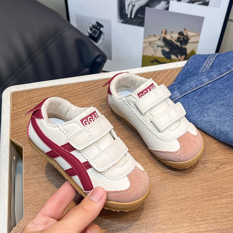 Dječje Forrest Gump tenisice s Velcro kopčanjem, gornji dio od mikrovlaknaste kože, casual sportske, mekana potplat, prugasti uzorak, za djecu 12–36 mjeseci