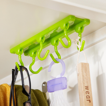 Set od 6 ljepljivih kuka za strop u kuhinji – za posuđe i pribor, čvrsta plastika