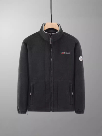 Férfiaknak készült dupla oldalú fleece kabát, vastag béléses, téli meleg, laza szabású