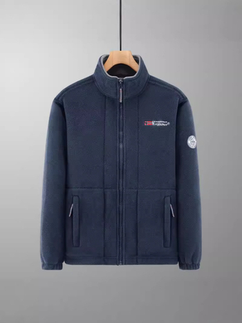 Férfiaknak készült dupla oldalú fleece kabát, vastag béléses, téli meleg, laza szabású