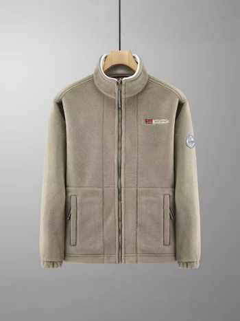 Férfiaknak készült dupla oldalú fleece kabát, vastag béléses, téli meleg, laza szabású