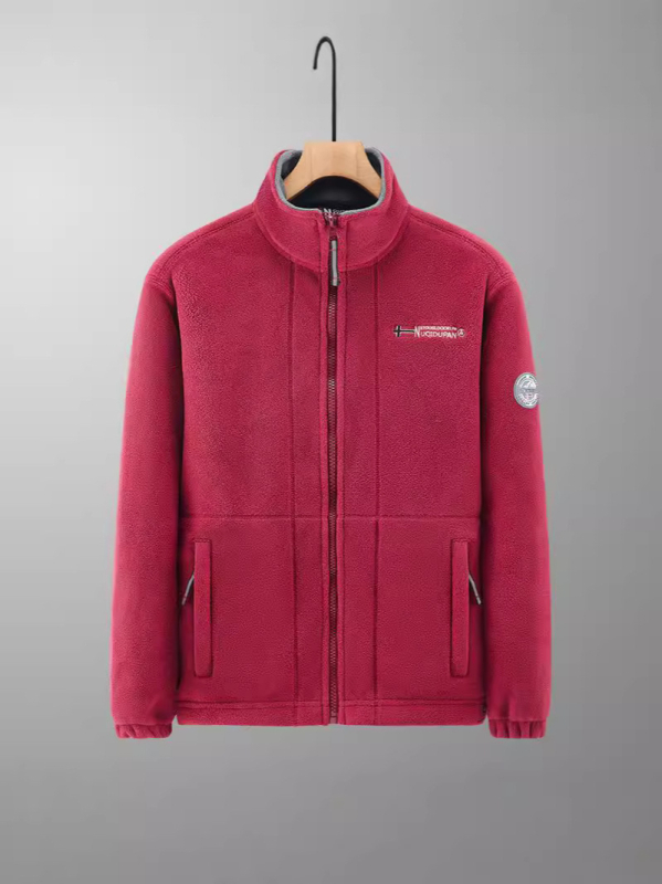 Férfiaknak készült dupla oldalú fleece kabát, vastag béléses, téli meleg, laza szabású
