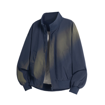 Férfi amerikai retro bomber dzseki, tavasz–ősz, minimalist sportos stílus, laza szabású