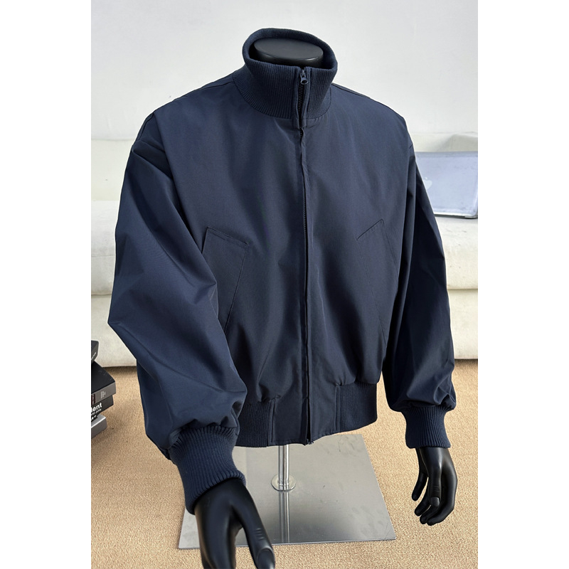 Férfi amerikai retro bomber dzseki, tavasz–ősz, minimalist sportos stílus, laza szabású