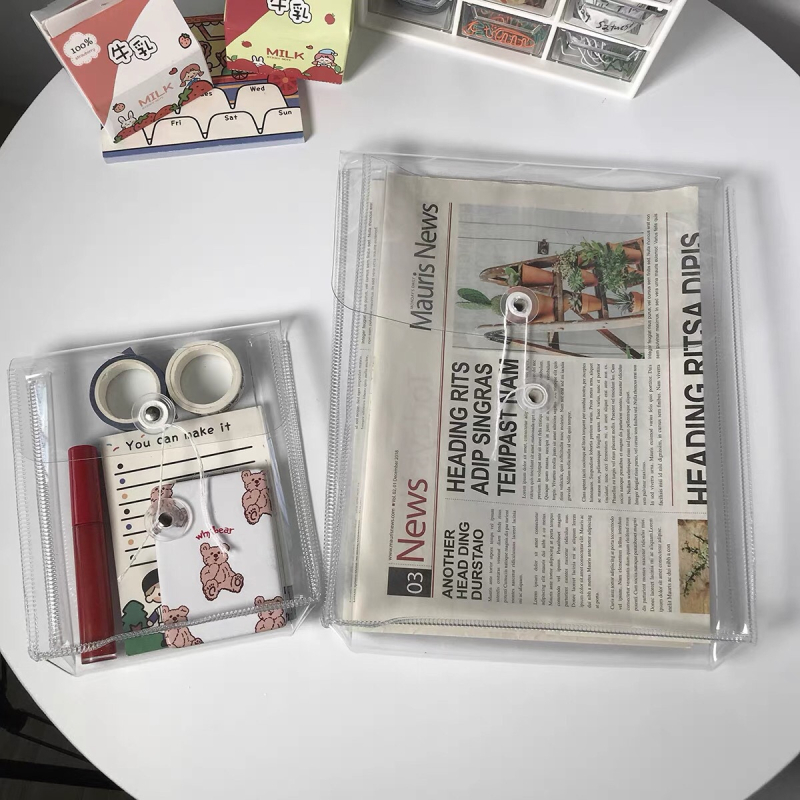 Prozirna PVC vrećica za skladištenje sa zatvaranjem – kubični organizator za kozmetiku, dokumente i njegu kože