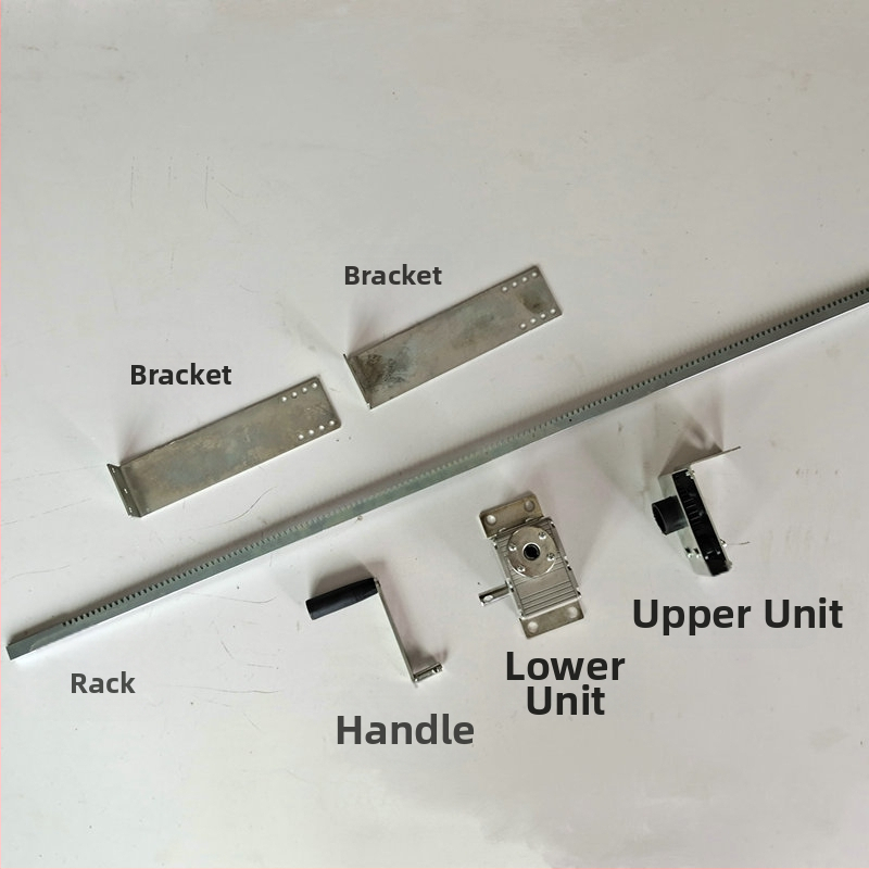 Ručni otvorivač prozora s mehanizmom zupčanika (rack‑and‑pinion), aluminijska legura, kućno ventiliranje