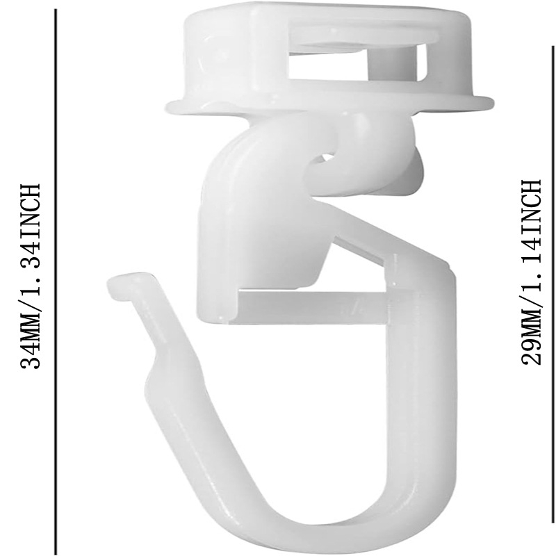 Set od 50 malih krilnih kolotova za zavjese, PVC, bijela